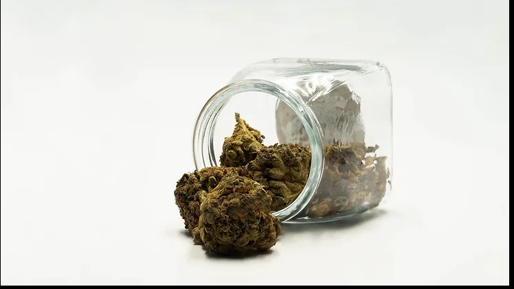 Cannabis in a jar